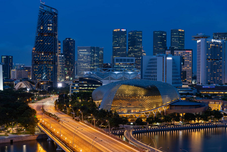 摩天大楼 建筑 场景 雕塑 海滨 新加坡 喷泉 城市景观