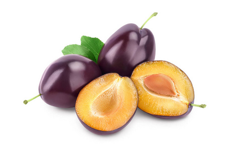 李子在白色隔离图片