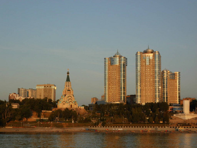 旅行 全景图 反射 夏天 地标 城市景观 伏尔加 风景 天空