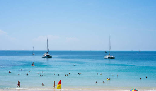 旅游业 海滩 公司 风景 绿松石 假期 夏天 泰国 海洋