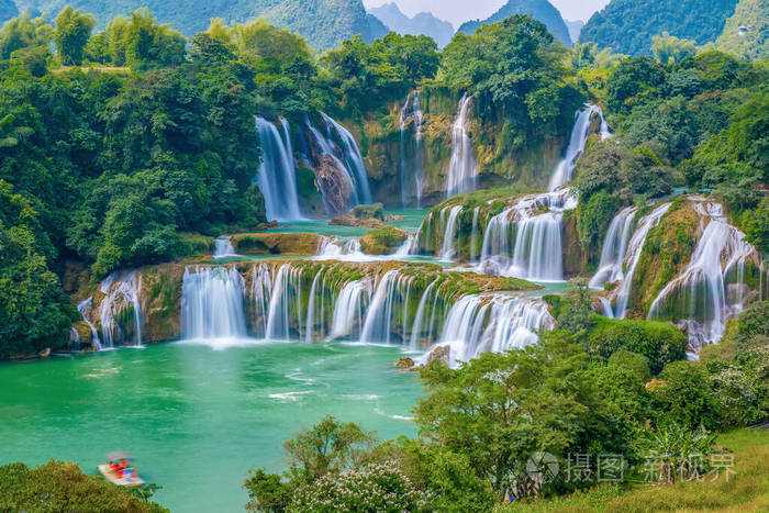 领域 反射 小溪 风景 瀑布 旅行 植物 地质学 黄果树