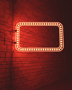 墙上的霓虹灯框.照片