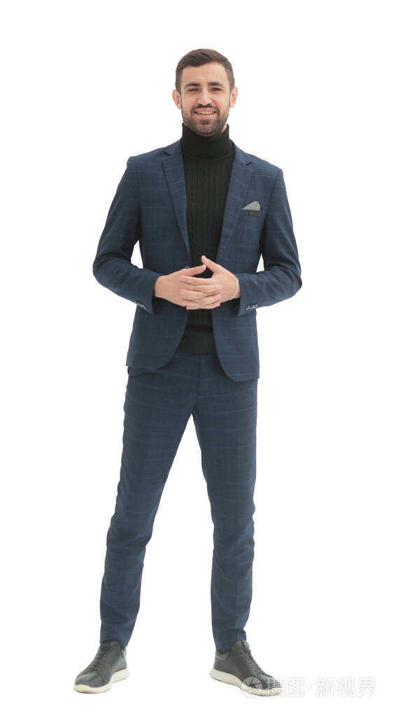 完全成长穿着商务装的自信现代人