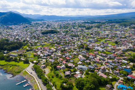 村庄 日本人 富士 日本 火山 公吨 建筑 建筑学 无人机