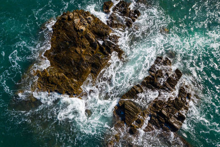 地理 岩石 无人机 海景 海岸 海滩 自然 波动 森林 海洋