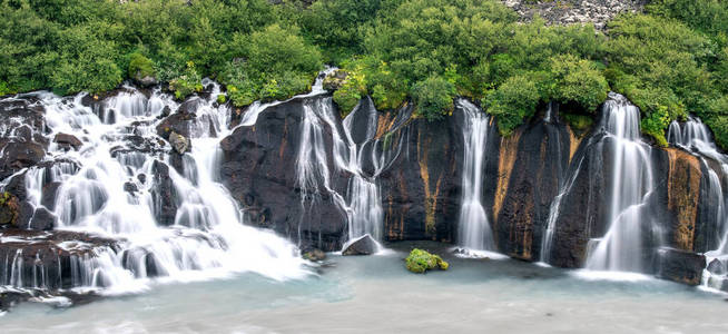 岩石 目的地 流动 美女 旅游业 斯堪的纳维亚 瀑布 夏天