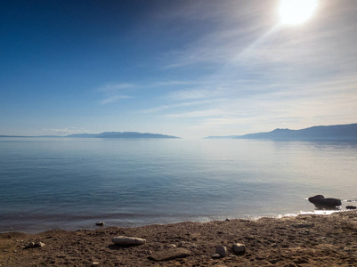 夏天 太阳 海岸 天空 反射 自然 海滩 地平线 旅行 风景