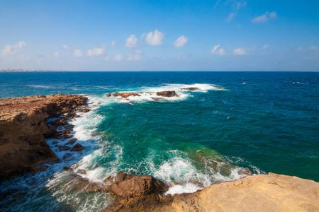 美丽的 旅行 假期 夏天 波动 海滩 海景 风景 天空 海岸