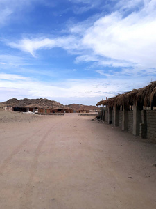 全景图 埃及 夏天 风景 小屋 孤独的 蓝天 地质学 美丽的