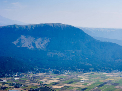 九州 日本 火山 日本人 全景 忽略 熊本 秋天 村庄 火山口