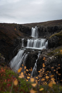 落下 坠落 流动 冰岛 喷雾 流动的 宽的 冰岛语 风景