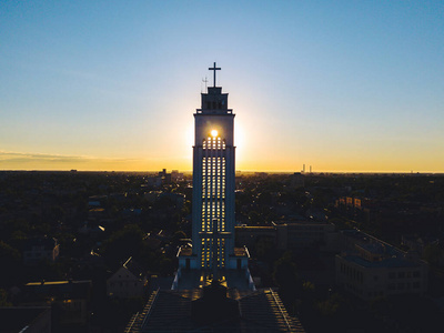 高的 欧洲 宗教 立陶宛 旅行 城市 建筑学 无人机 建筑