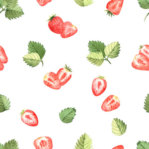 夏天 水彩 模式 素食主义者 水果 颜色 插图 偶像 草莓