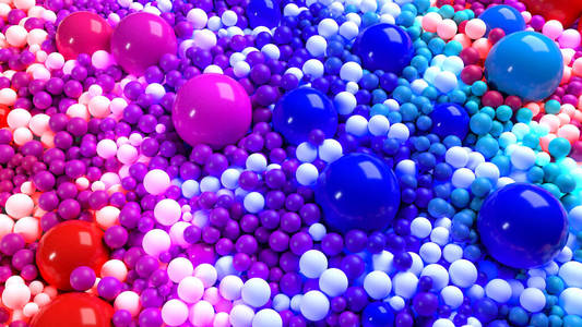 有些球体发光.三维照片级真实感渲染几何图形创意假日背景闪亮的球.