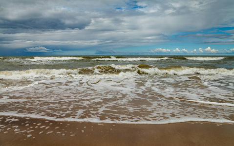 闪耀 天空 自然 海滩 波浪 暴风雨 旅游业 目的地 美丽的