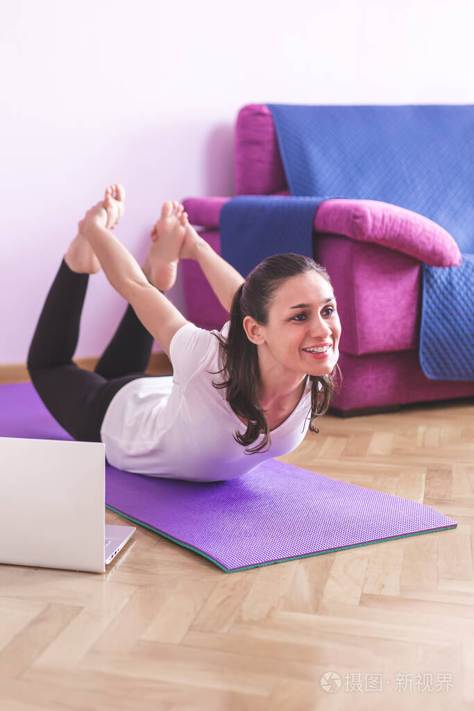 健康 姿势 运动型 女人 公寓 活力 瑜伽 活的 冥想 医疗保健