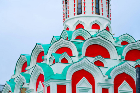 喀山大教堂。喀山大教堂上帝之母的象征。红场。莫斯科。俄罗斯。