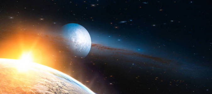 天文学 日落 科学 星星 气氛 发光 世界 银河系 金星