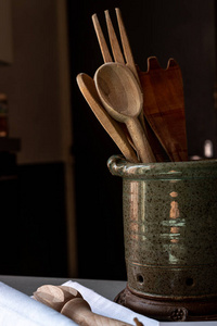 自由的 厨房 极简主义 复制空间 勺子 材料 浪费 生态学