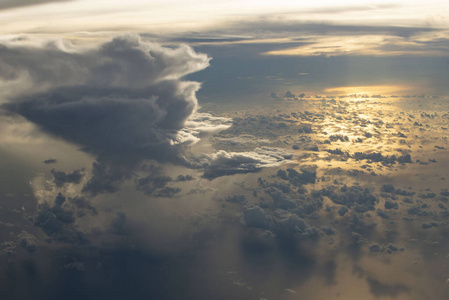 反射 气氛 天堂 美女 云景 空气 旅行 飞机 地平线 海洋