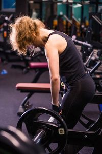 健康 训练 重的 运动型 肌肉 哑铃 女人 后面 身体 重量