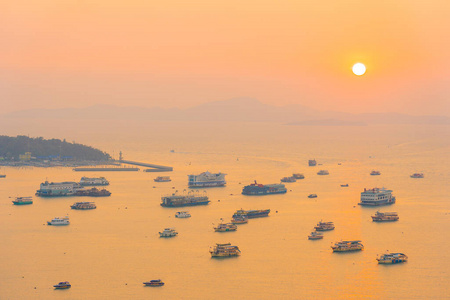 美丽的 码头 港口 摩天大楼 房屋 夏天 假期 地标 公园