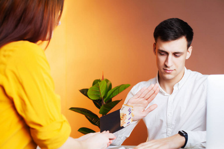 Employee is given a bribe for signing a contract