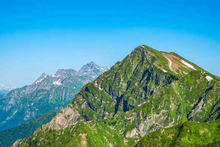 天空 索契 春天 美丽的 阿尔卑斯山 岩石 攀登 徒步旅行