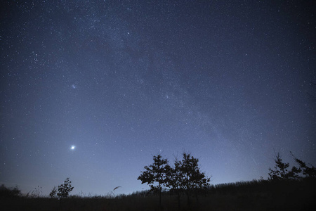 领域 银河系 星光 草地 天空 地球 宇宙 自然 孤独的