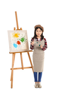 学校 艺术 调色板 画家 女孩 才能 可爱的 可爱极了 油漆