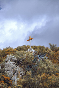 岩石 宗教 签名 教堂 夏天 小山 自然 复活节 古老的