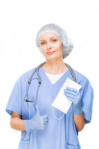 外科医生 女人 职业 冠状病毒 美女 制服 外科手术 站立