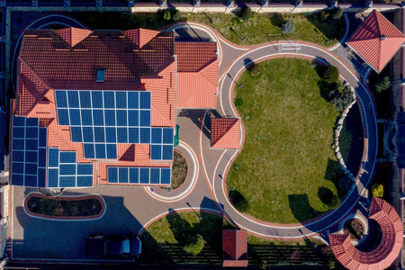 太阳 能量 天空 屋顶 新的 生态 发电机 植物 建筑学