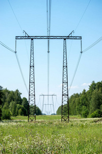 植物 环境 权力 塔架 电缆 技术 高的 传输 伏特 天空