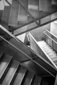 Empty modern building stairway interior