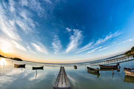 场景 航海 美女 夏天 早晨 欧洲 风景 天空 反射 日落