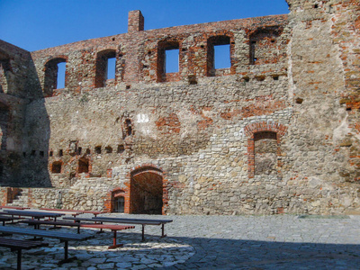 古董 天空 废墟 欧洲 城堡 旅游业 堡垒 要塞 窗口 古老的