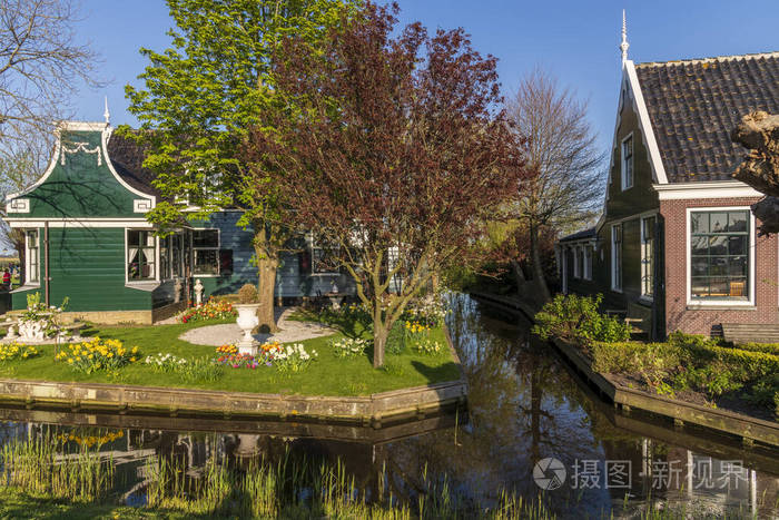 荷兰荷兰旧荷兰村的老荷兰房子