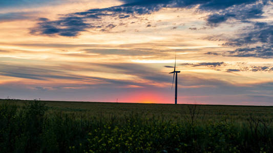 生态 天空 效率 风车 风景 资源 风力涡轮机 新的 磨坊