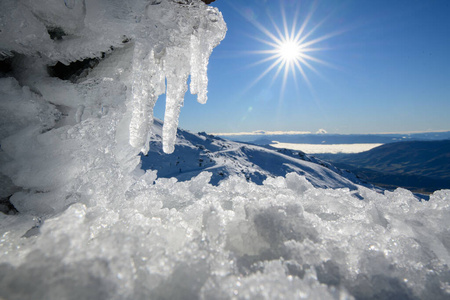 运动 旅行 冬天 高的 旅游业 高地 全景图 雪花 登山