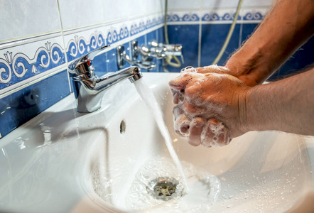 浴室 病毒 特写镜头 照顾 大流行 洗涤 消毒 液体 接触