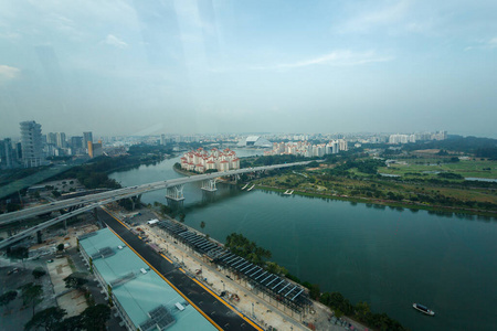 建筑 市中心 海湾 地标 办公室 天际线 大都市 全景 傍晚