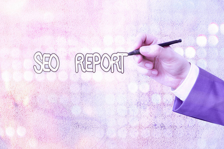 概念手稿显示搜索引擎优化报告。商业图片文本通知如何在搜索引擎结果网站表现。