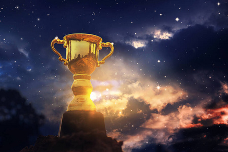 明星 银河系 运动 杯子 第一 庆祝 天空 金属 冠军 赢家