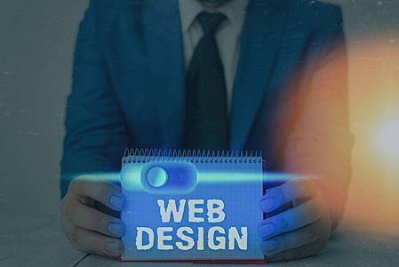 展示网页设计的概念性手稿。商业图片展示网站开发设计和网站创建过程。