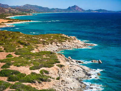 地平线 海景 假期 撒丁岛 美女 美丽的 风景 海洋 夏天