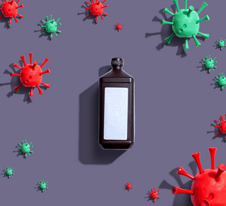 病毒流行性流感主题酒瓶图片
