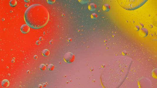 奇妙的彩色泡泡结构。混沌运动。抽象背景