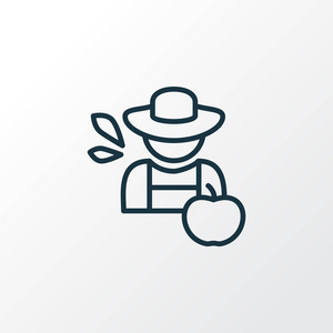 农民图标线符号.优质独立园丁元素,时尚风格.照片