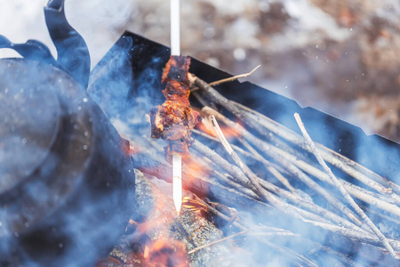 壁炉 旅行 古老的 烧烤 森林 温暖的 蒸汽 家庭 烹调